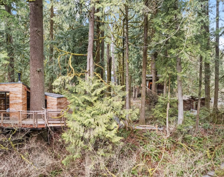 Nachhaltig Reisen im Baumhaus mit Balkon im Treehouse Point
