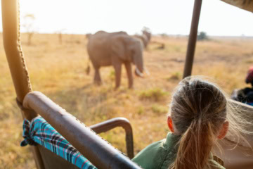 Mädchen bei einer Safari