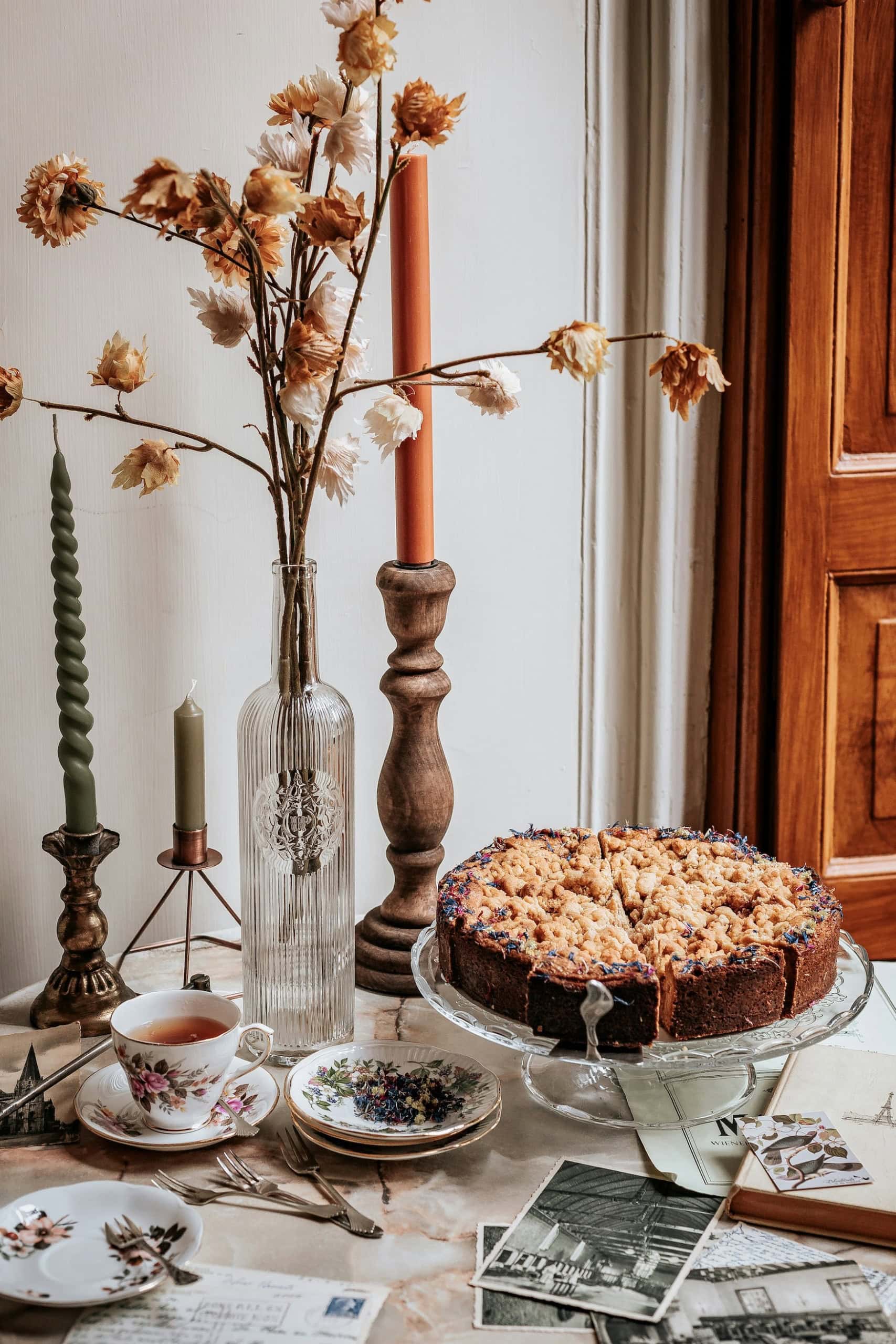 Apfelkuchen mit Dekoration