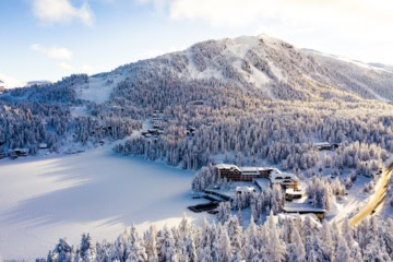 Das Hotel Hochschober an der Turracher Höhe im Winter