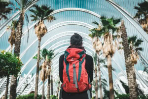 Tourist bei den Sehenswürdigkeiten in Valencia