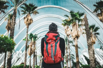 Tourist bei den Sehenswürdigkeiten in Valencia