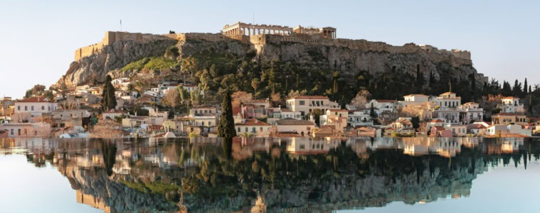 Dolli Hotel: Blick vom Pool auf Akropolis
