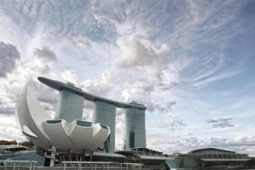 Skyline des Marina Bay Sands in Singapur