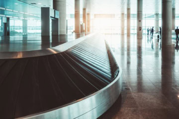 Leeres Gepäckband am Flughafen