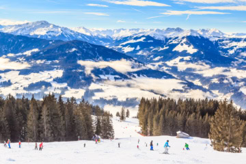 Eine Skipiste in Brixen.