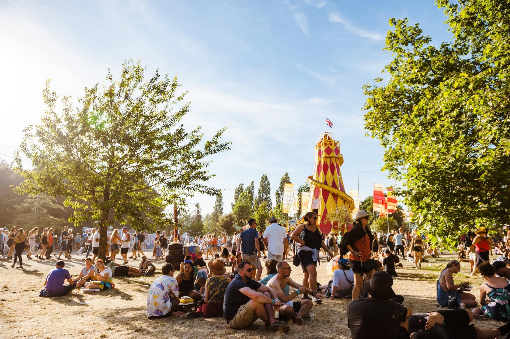 Menschen beim Isle of Wight Festival