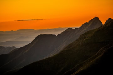 Berge in Lesotho.