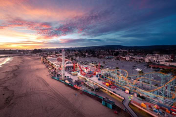 Strand von Santa Cruz aus der Luft fotografiert
