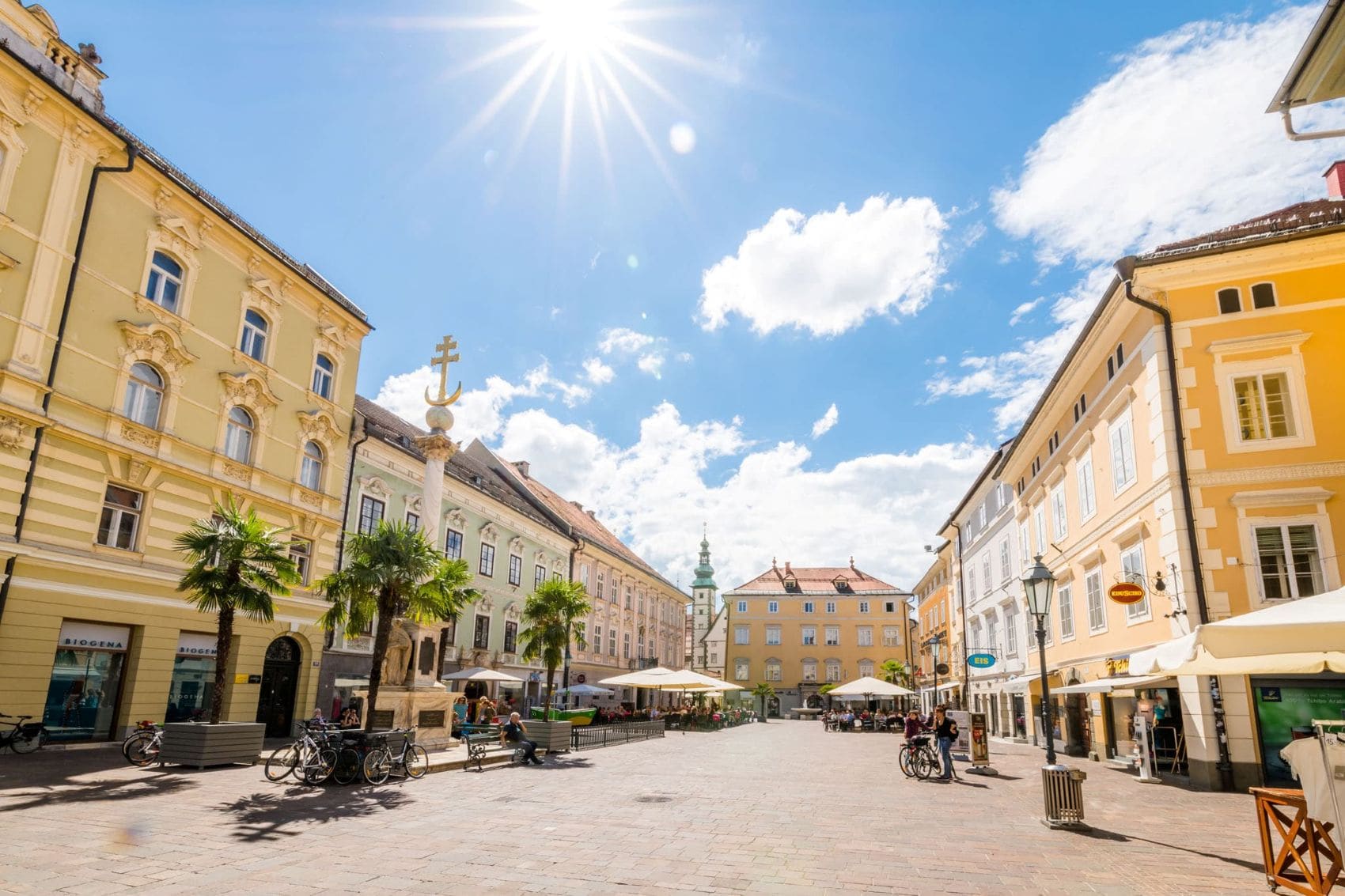 Blick auf den Alten Platz in Klagenfurt