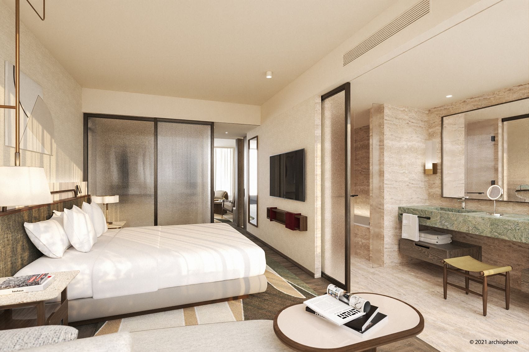Rendering eines Zimmers im Thompson Vienna