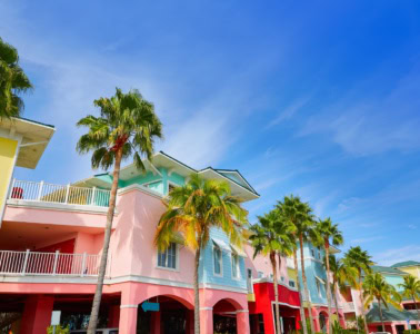 Bunte Häuser in Fort Myers.