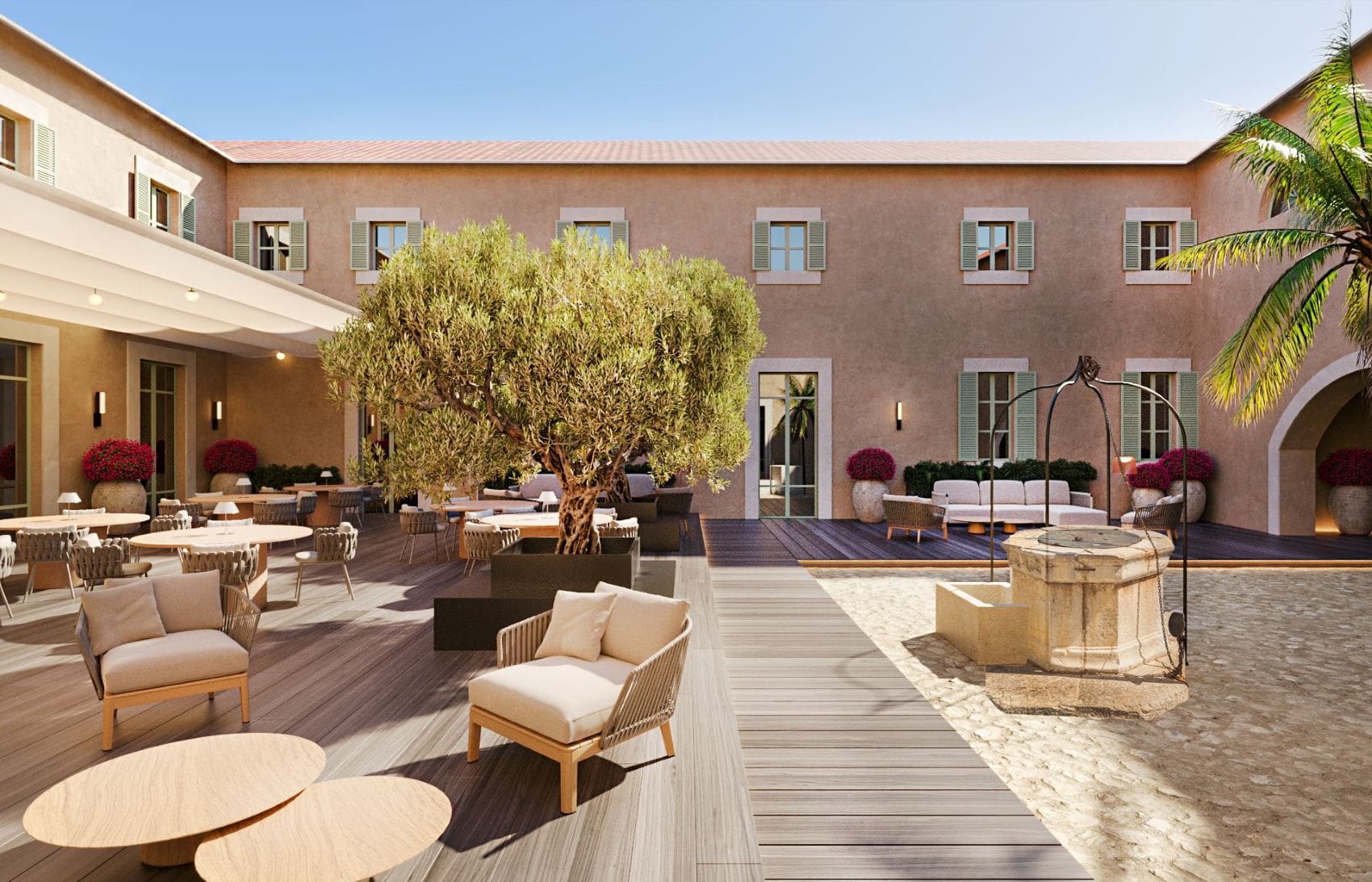 Innenhof der Finca Banyol auf Mallorca
