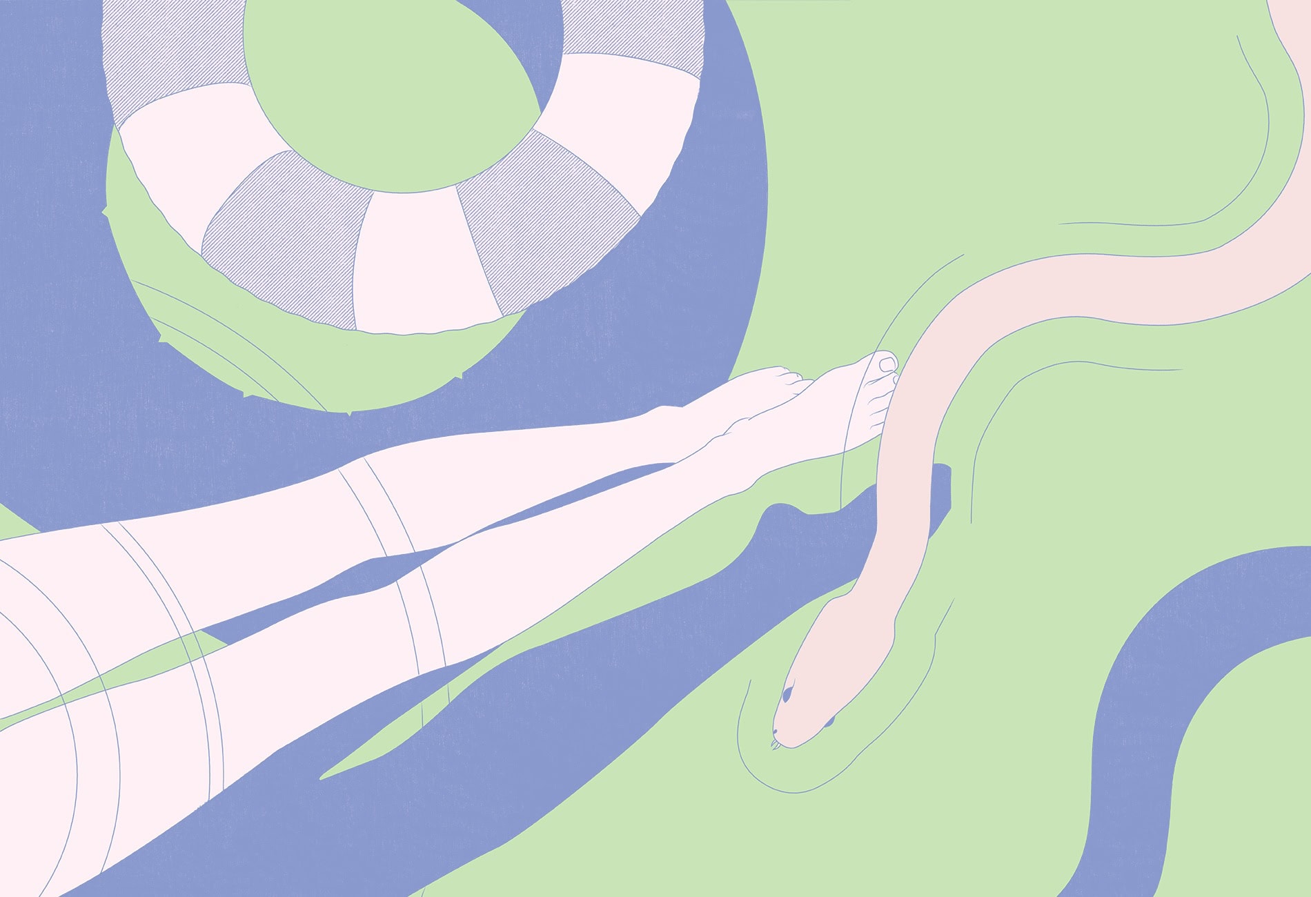Illustration: In Australien schwimmt eine Schlange durchs Wasser.