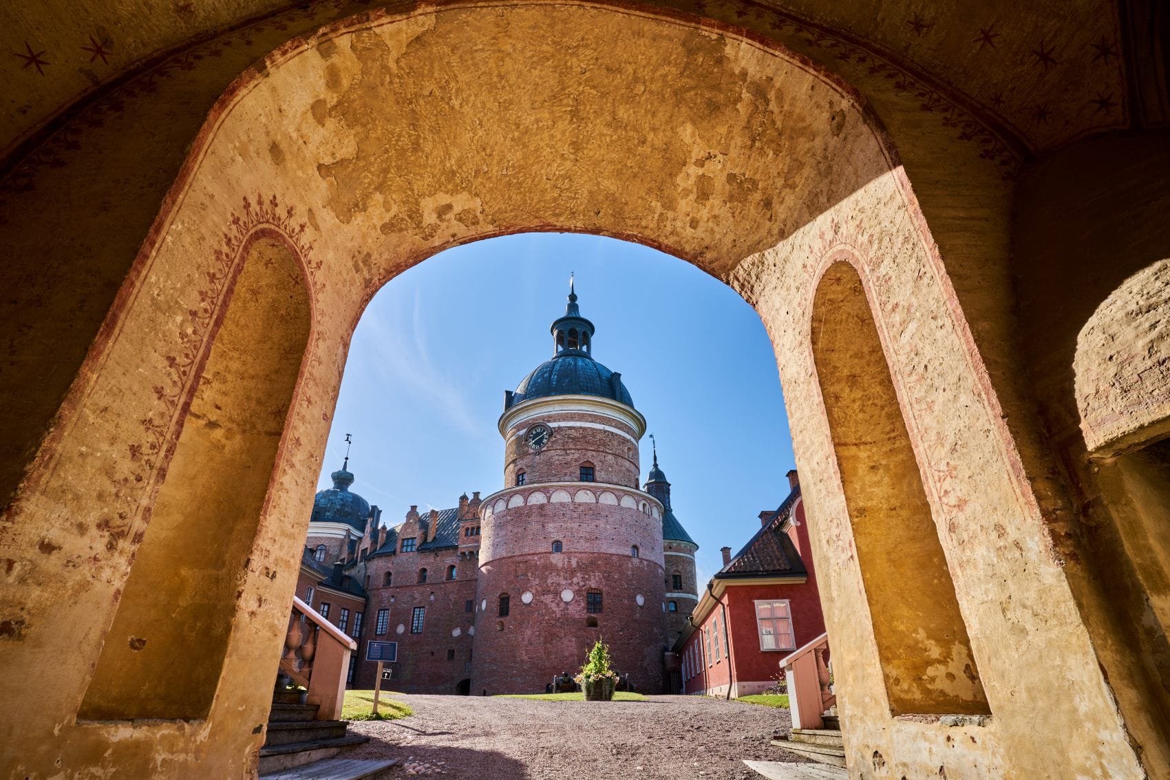 Eingang von Schloss Gripsholm am See Mälaren im schwedischen Mariefred