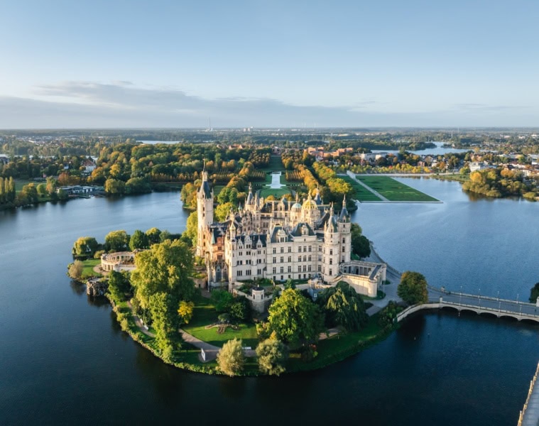 Schweriner Schloss von oben