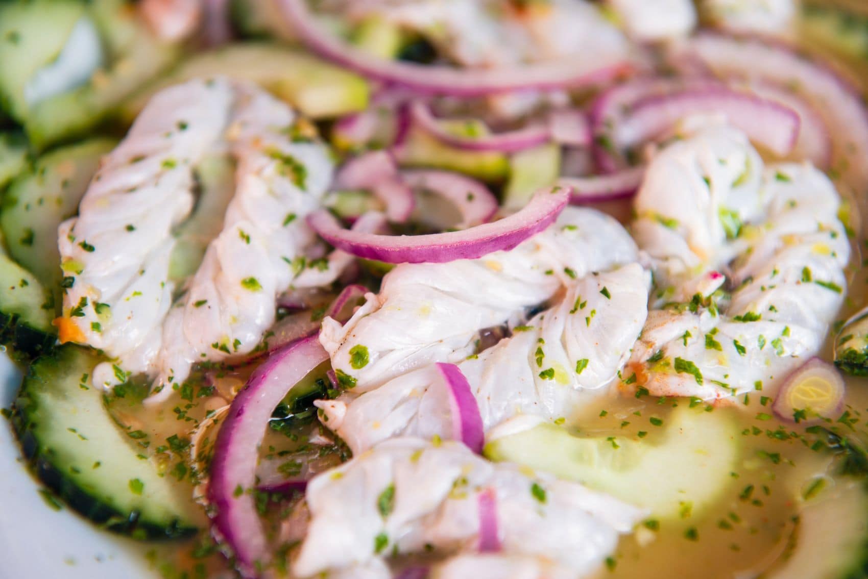 Aguachile Acapulqueño: Nahaufnahme des mexikanischen Meeresfrüchte-Gerichts