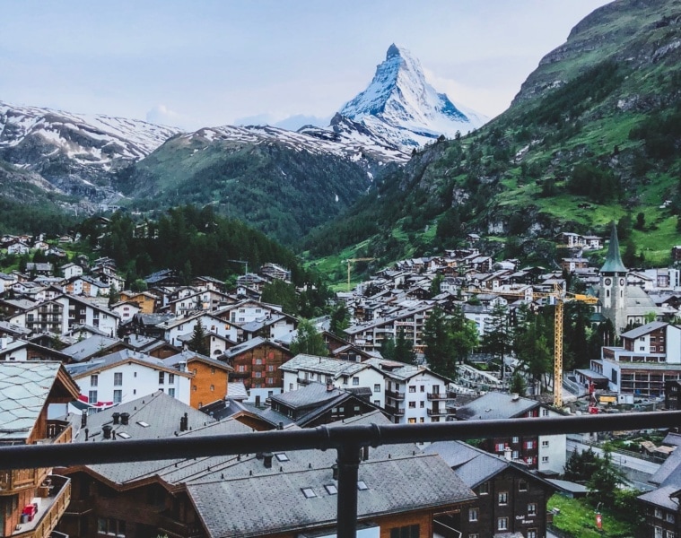 Zermatt, im Hintergrund sieht man das Matterhorn