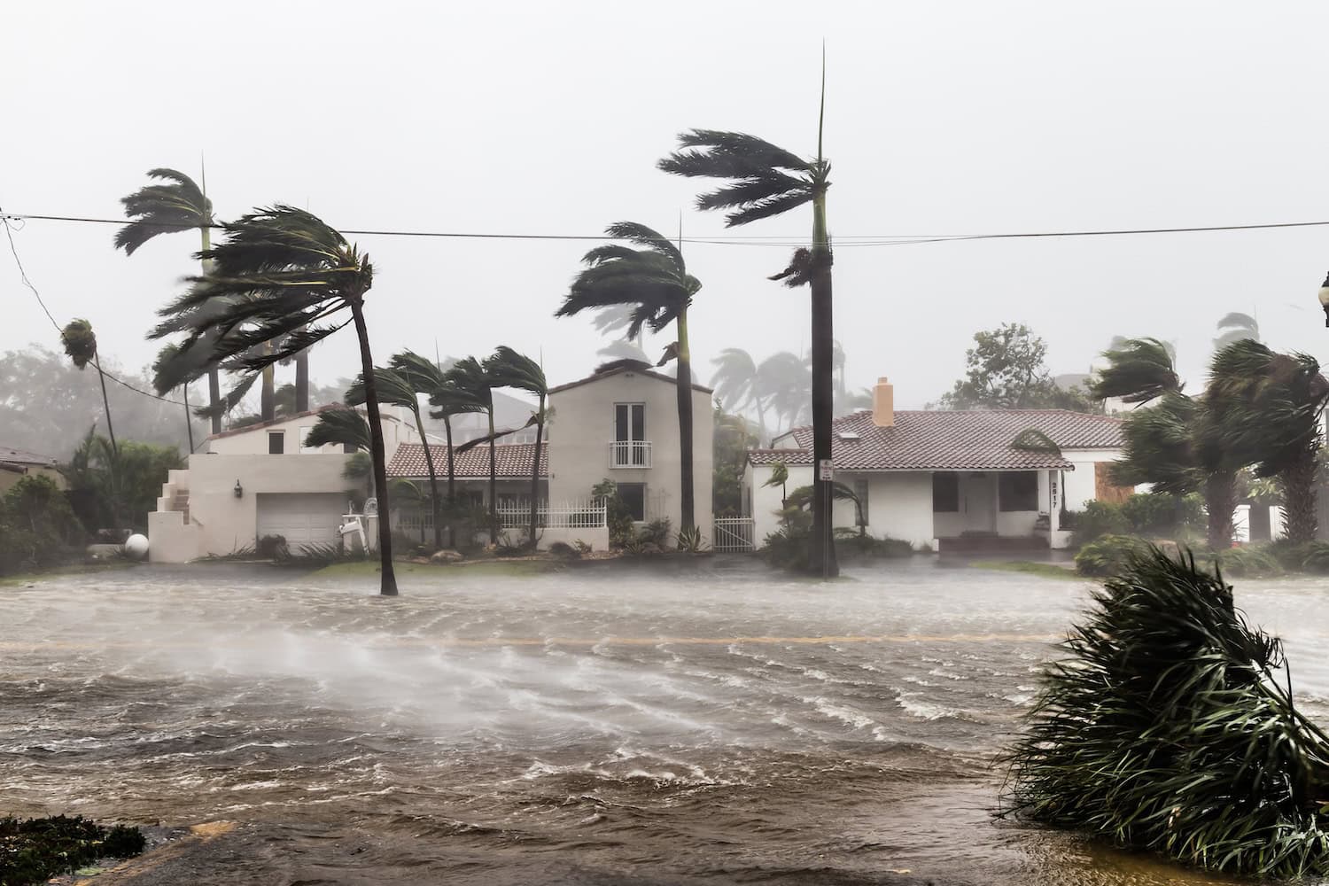 Überflutete Straßen in Fort Lauderdale während eines Hurrikans