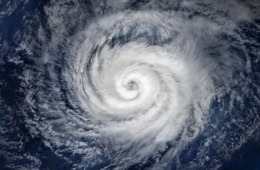Sturm von oben aus dem All fotografiert