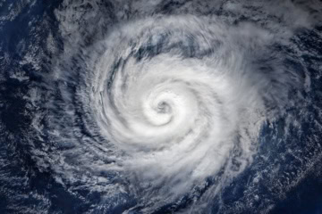 Sturm von oben aus dem All fotografiert