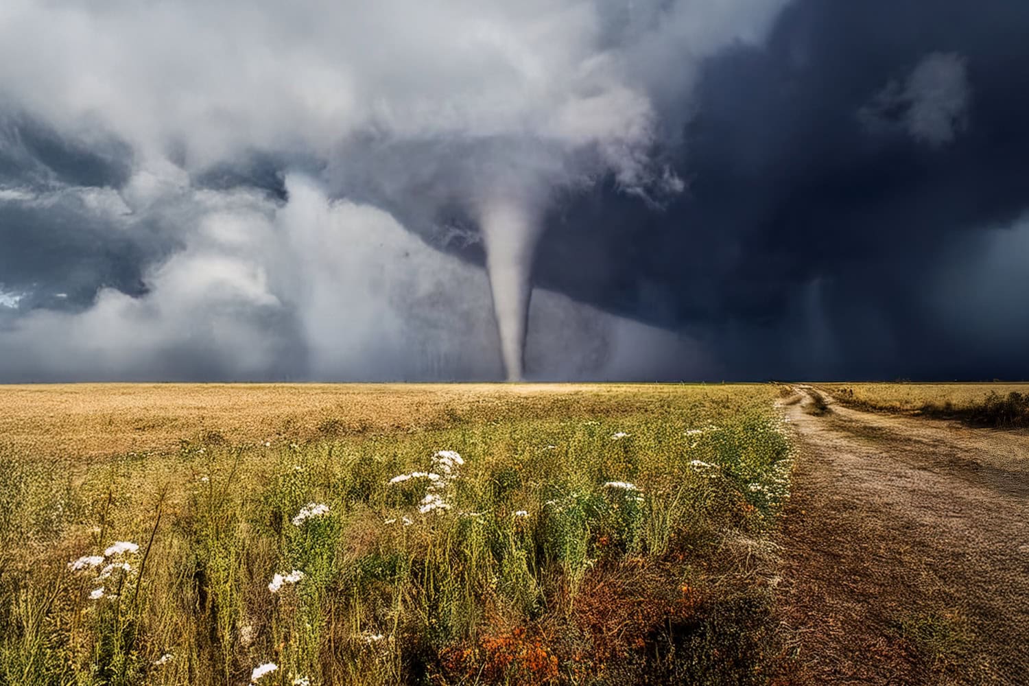 Bedrohlicher Tornado auf einem Acker in den USA