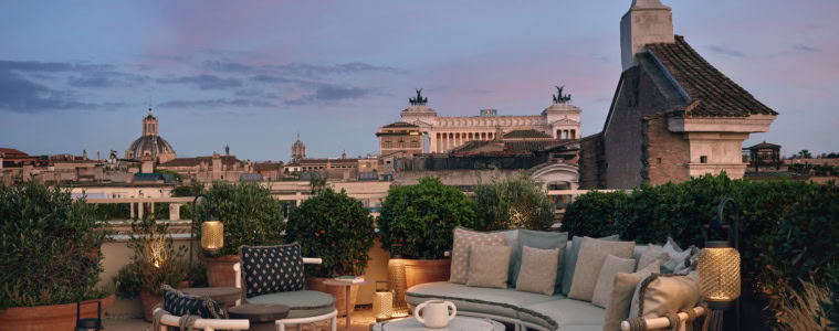 Dachterrasse des Six Senses Rome