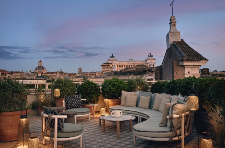 Dachterrasse des Six Senses Rome