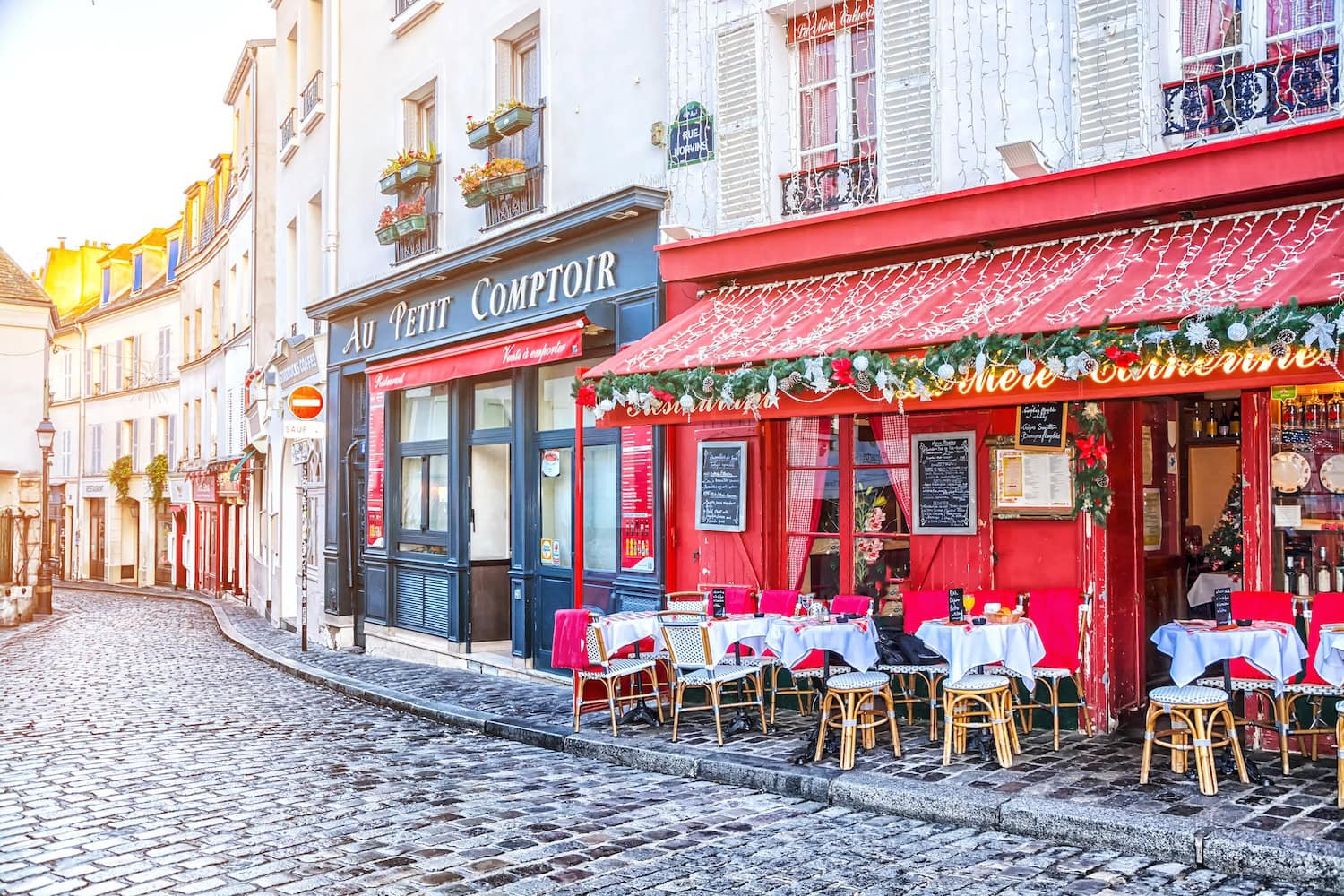 Viertel Montmartre in Paris im Winter