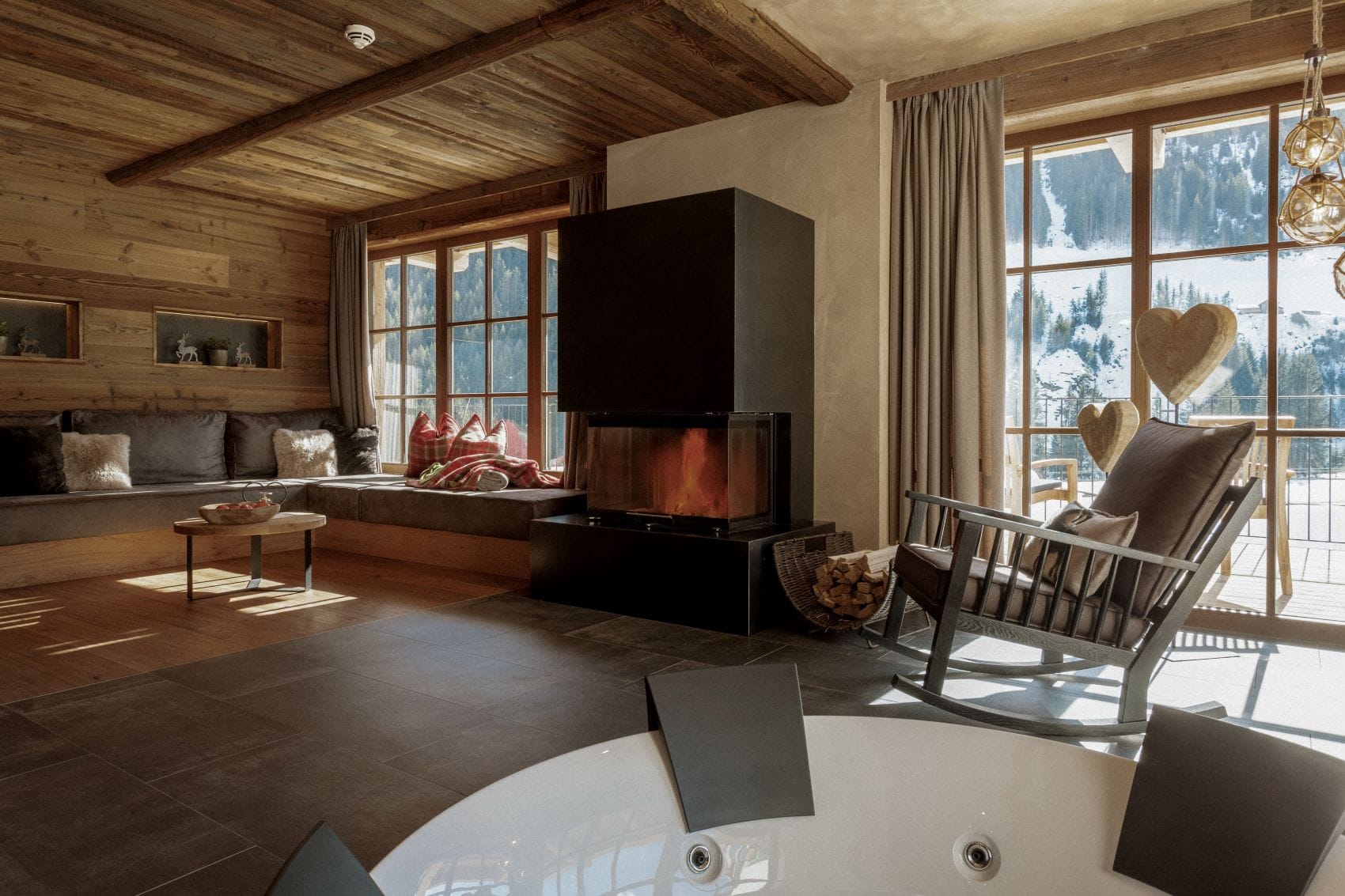 Inneneinrichtung eines Chalets im Alpura Retreat 