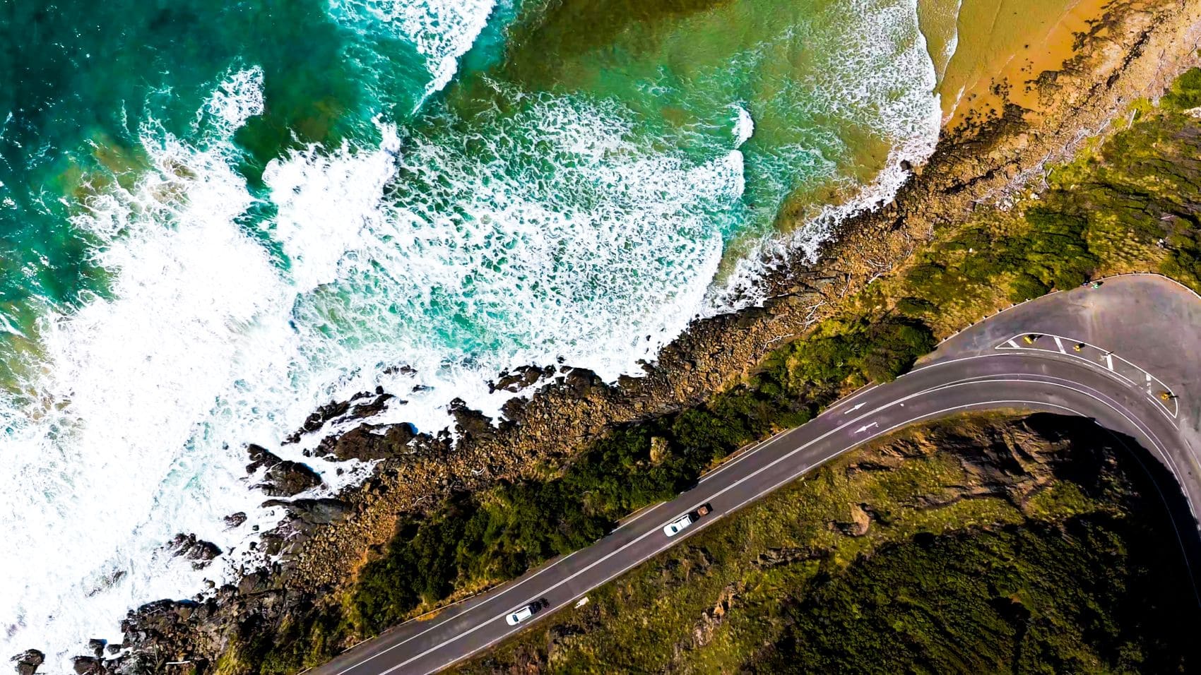 Great Ocean Road in Australien aus der Vogelperspektive 
