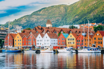 Blick auf die Stadt Bergen in Norwegen.