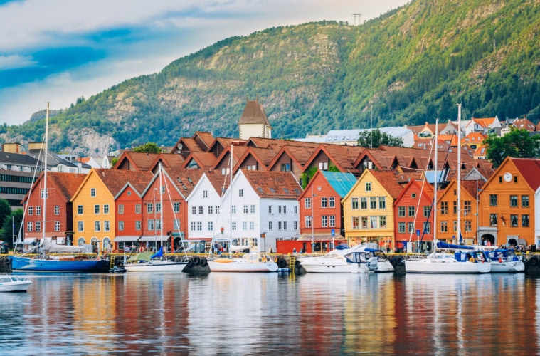 Blick auf die Stadt Bergen in Norwegen.