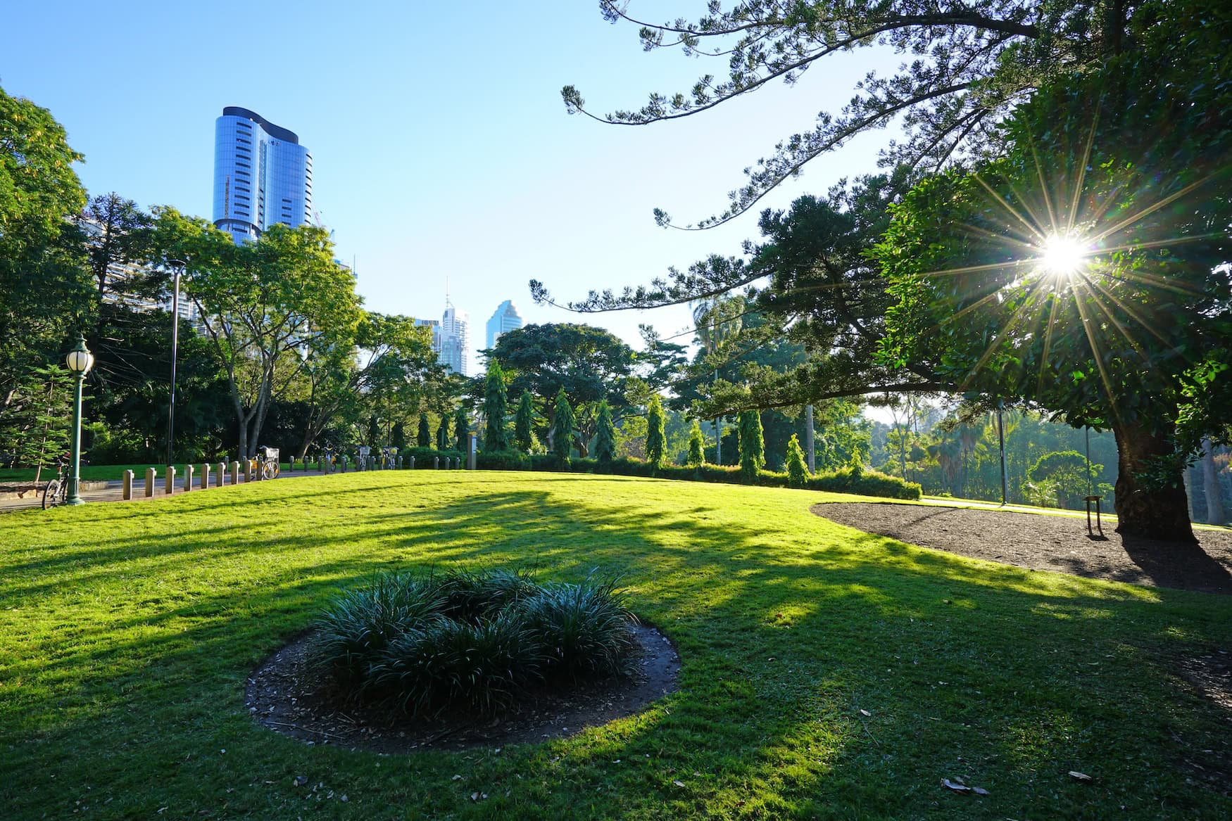 Blick auf die City Botanic Gardens in Brisbane.