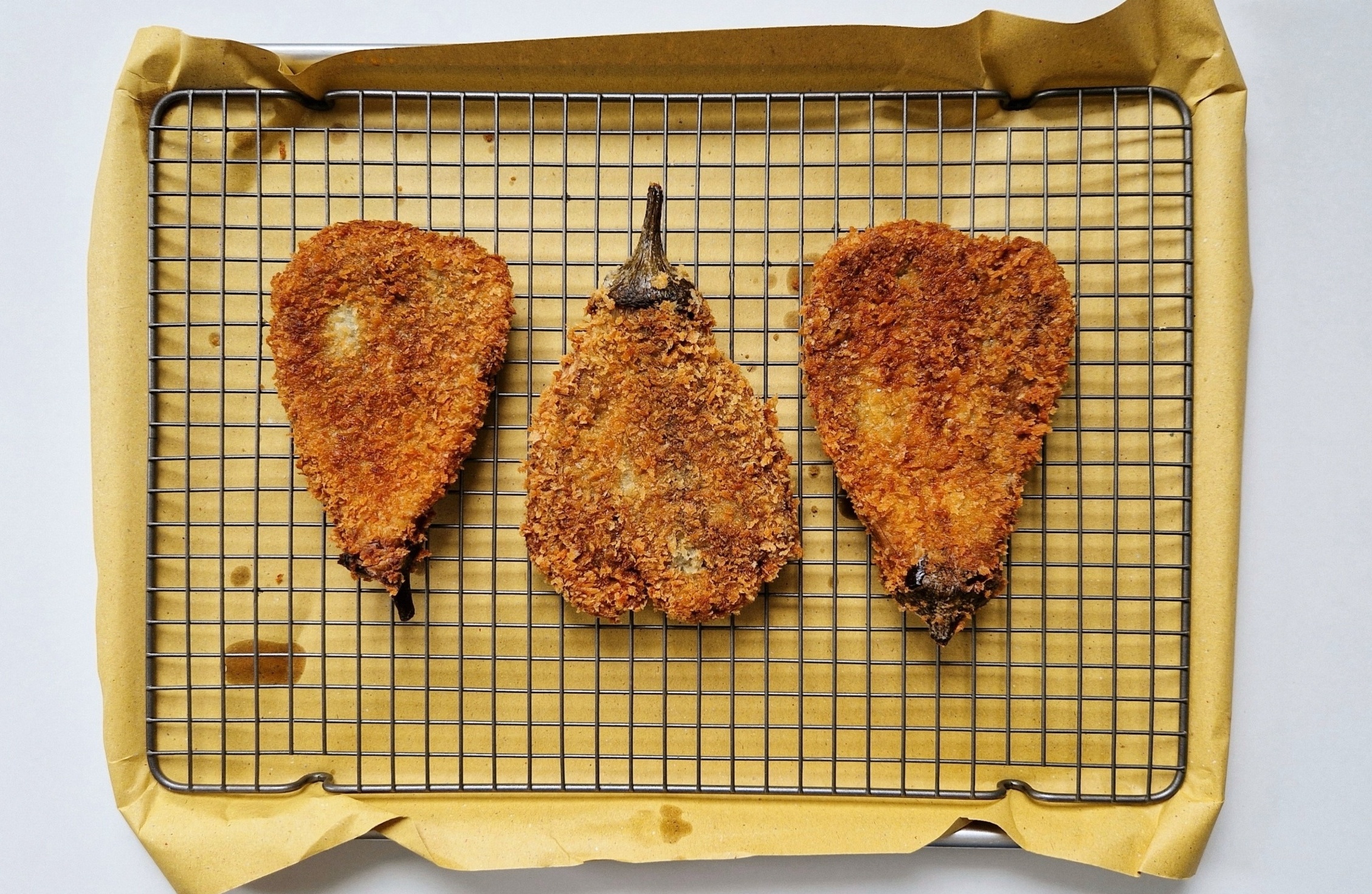 Frittierte Auberginen.