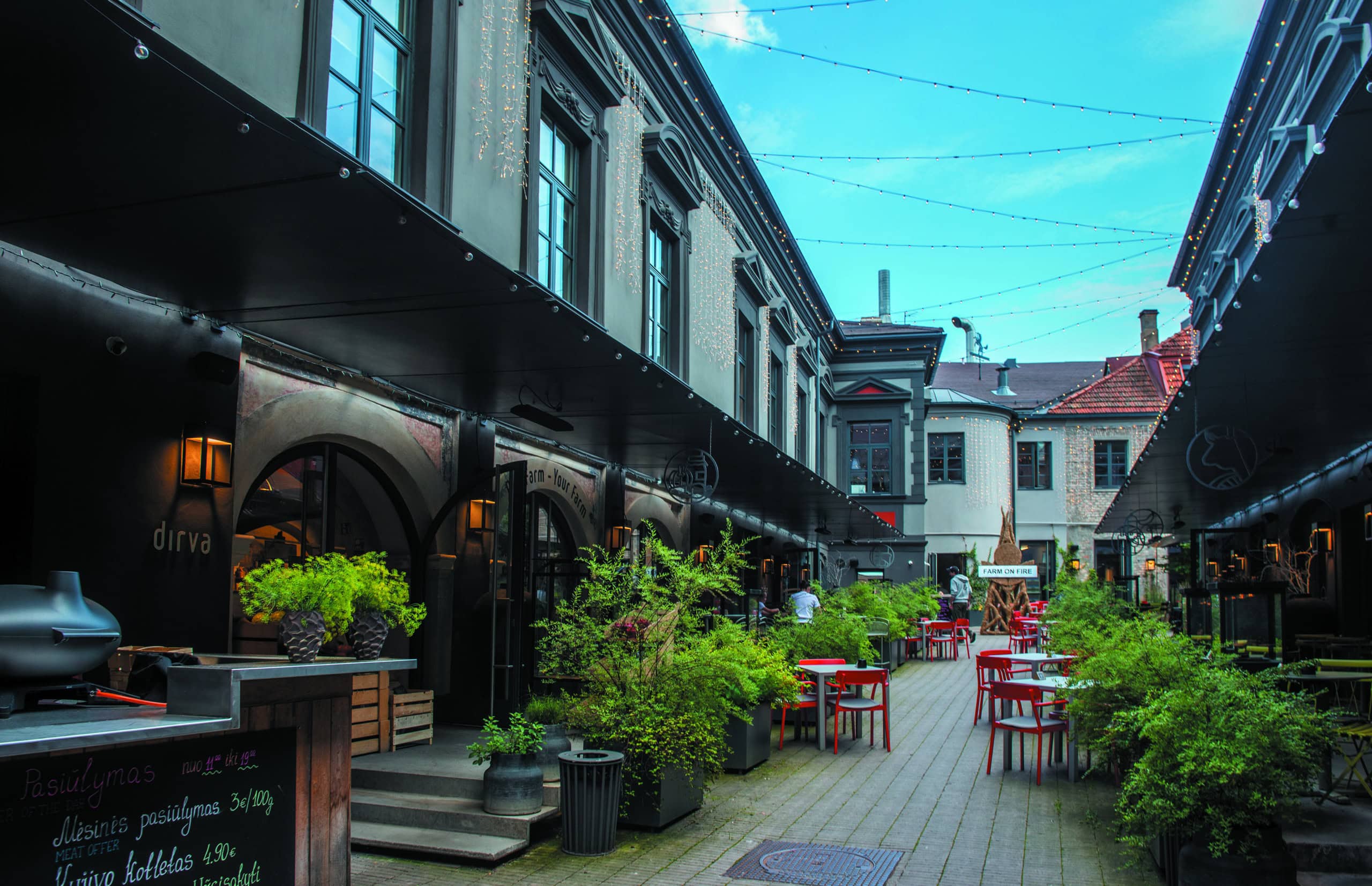 Der Hinterhof des »14Horses« in Vilnius.