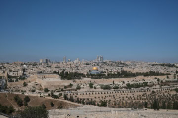 Blick vom Ölberg auf Jerusalem.