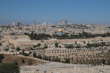 Blick vom Ölberg auf Jerusalem.