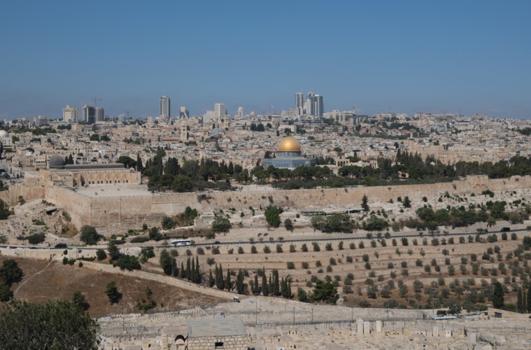 Blick vom Ölberg auf Jerusalem.