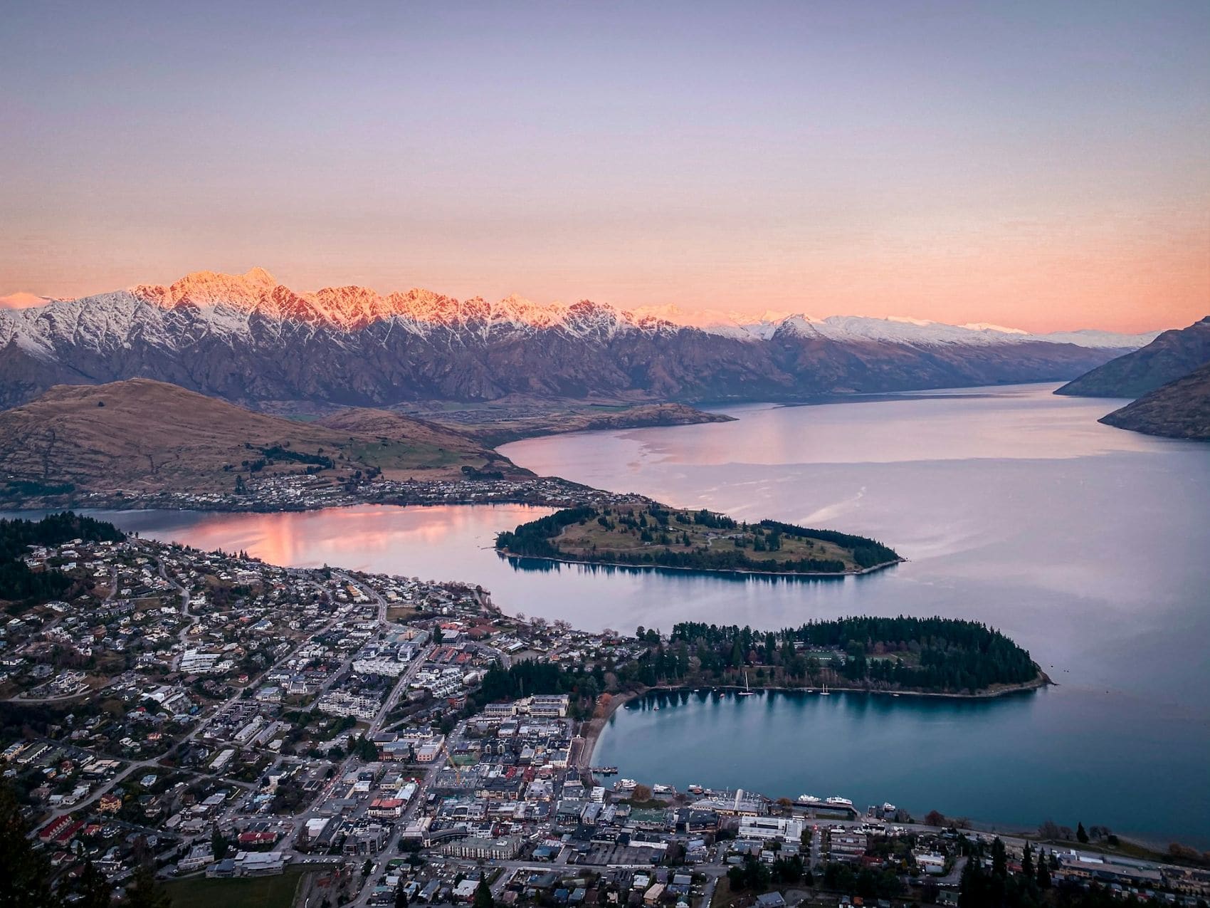 Panoramablick auf Queenstown in Neuseeland 