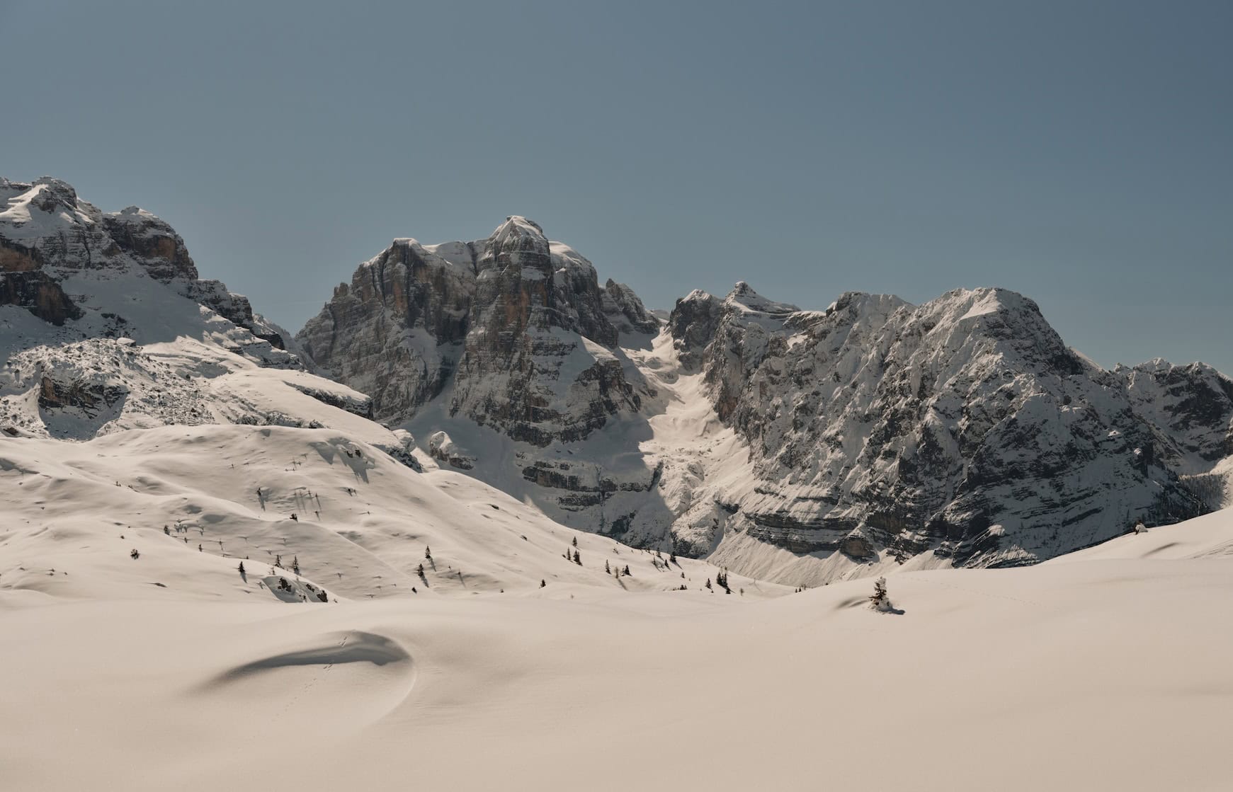 Blick auf das Skigebiet in Madonna di Campiglio.