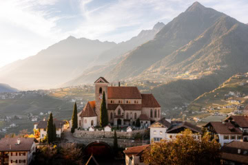 Burg in Schenna im Spätherbst