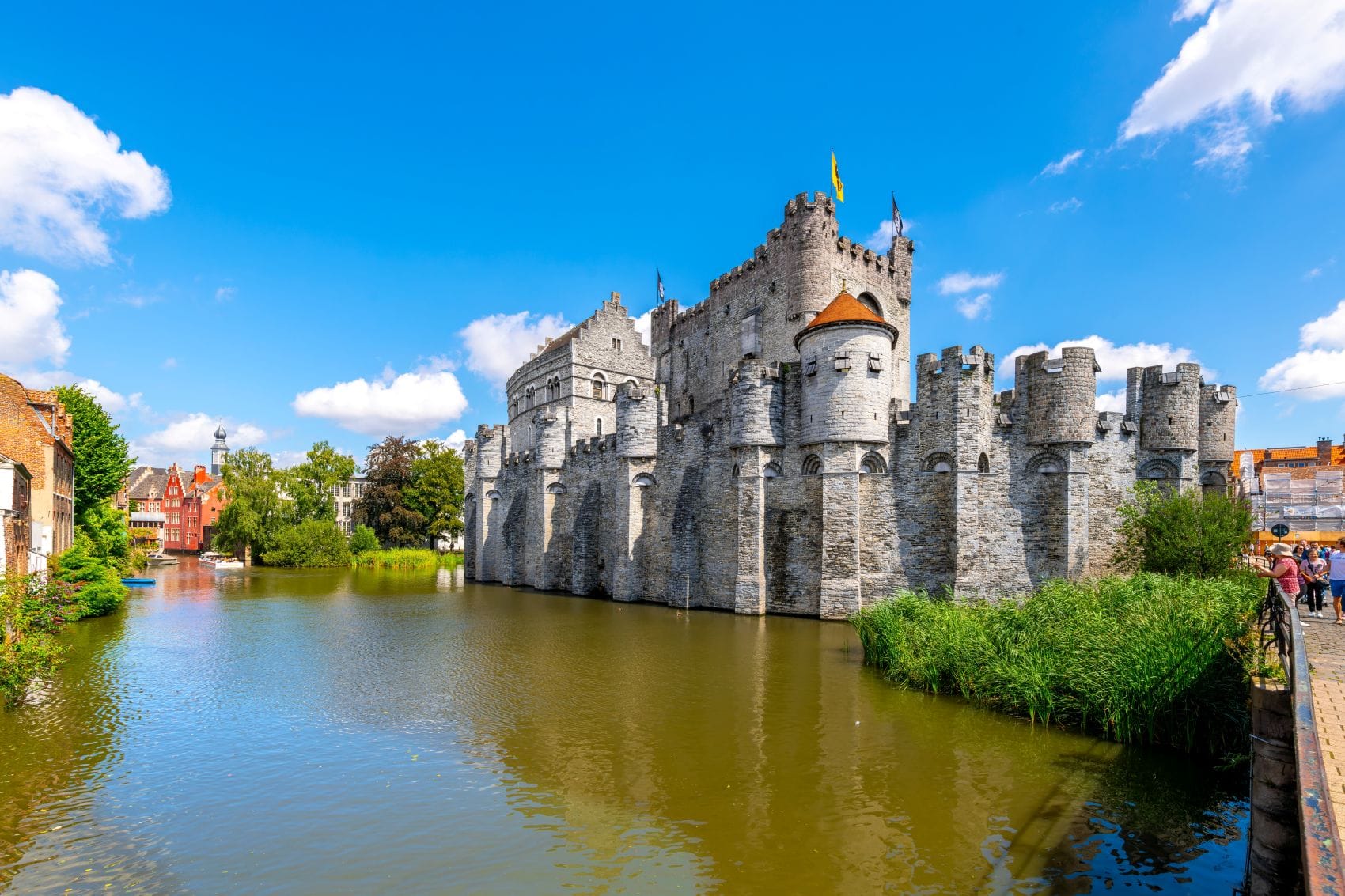 Blick auf Burg Gravensteen in Gent