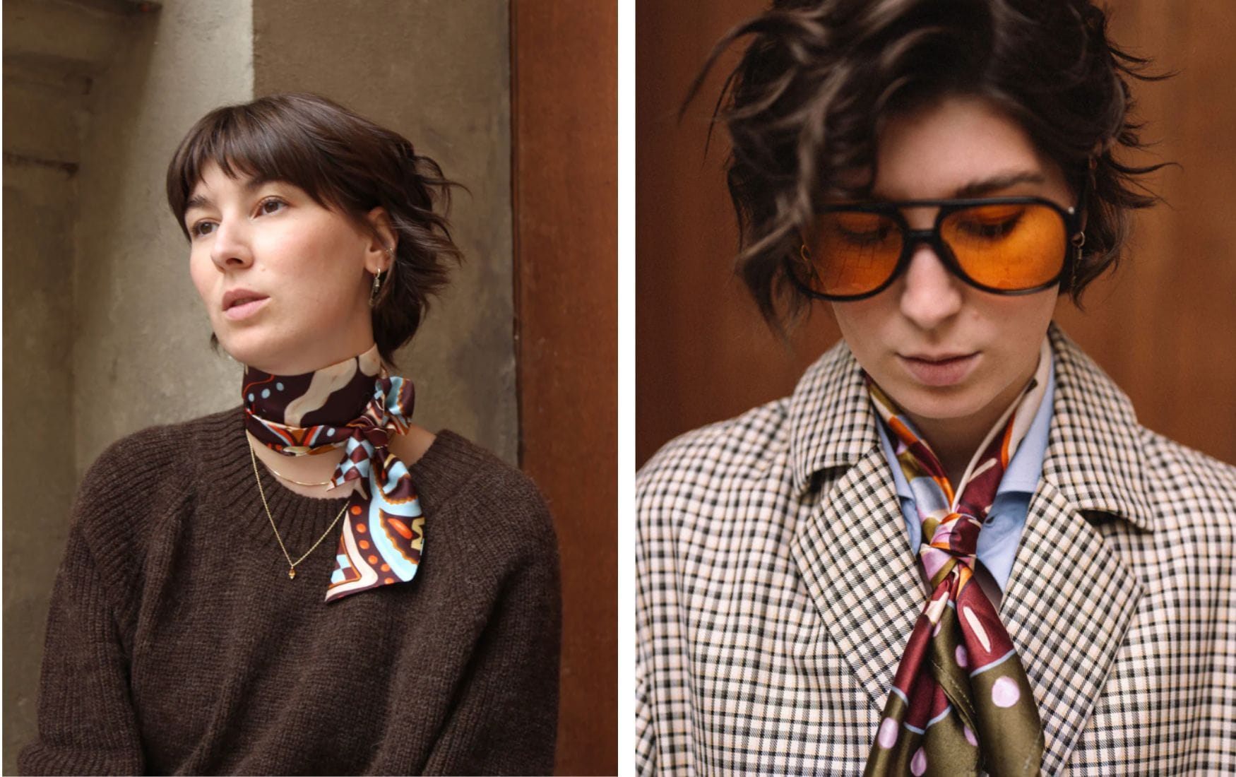 zwei Frauen mit modischen Seidenschals von Alina Klemm