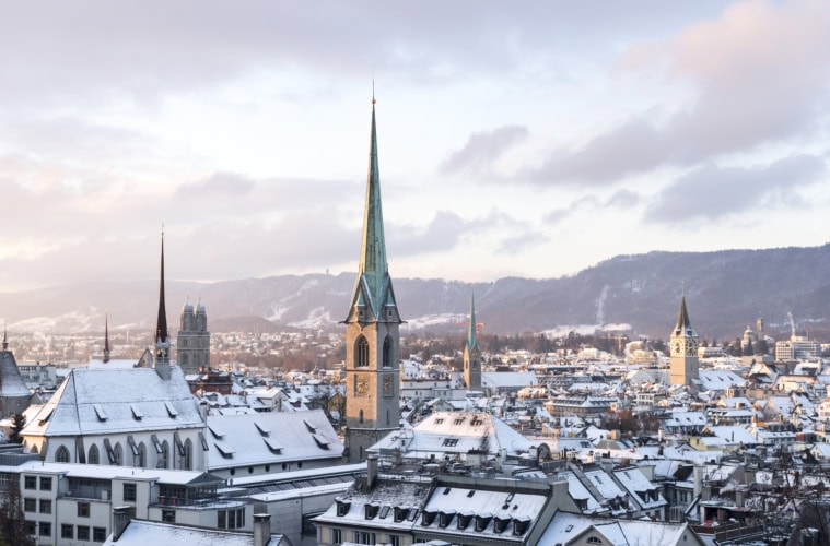 Zürich im Winter.