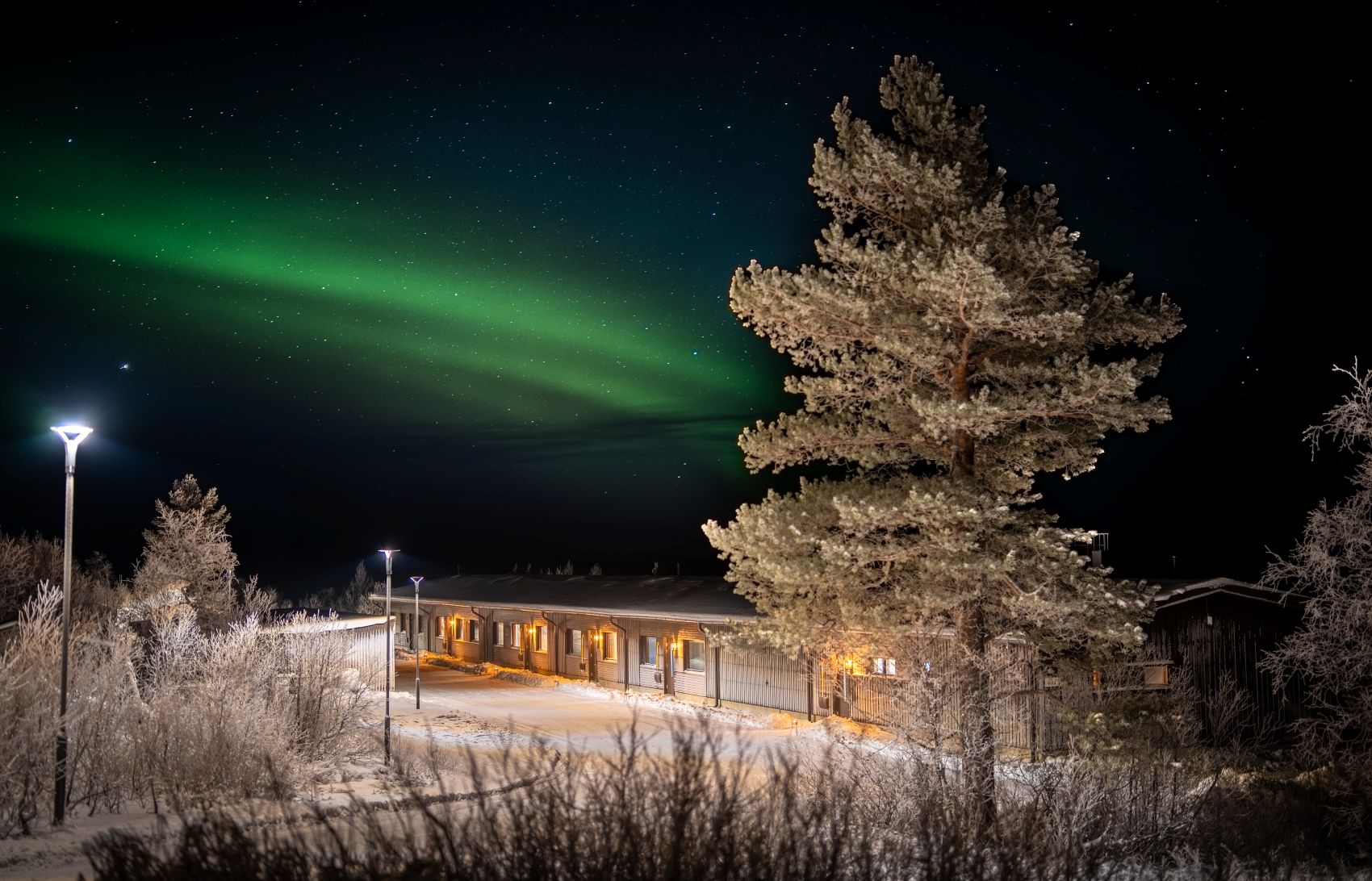 Aurora Borealis auf der Aurora Radar Station in Finnland