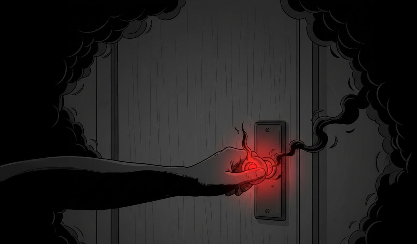 Mit dem Handrücken die Türklinke checken