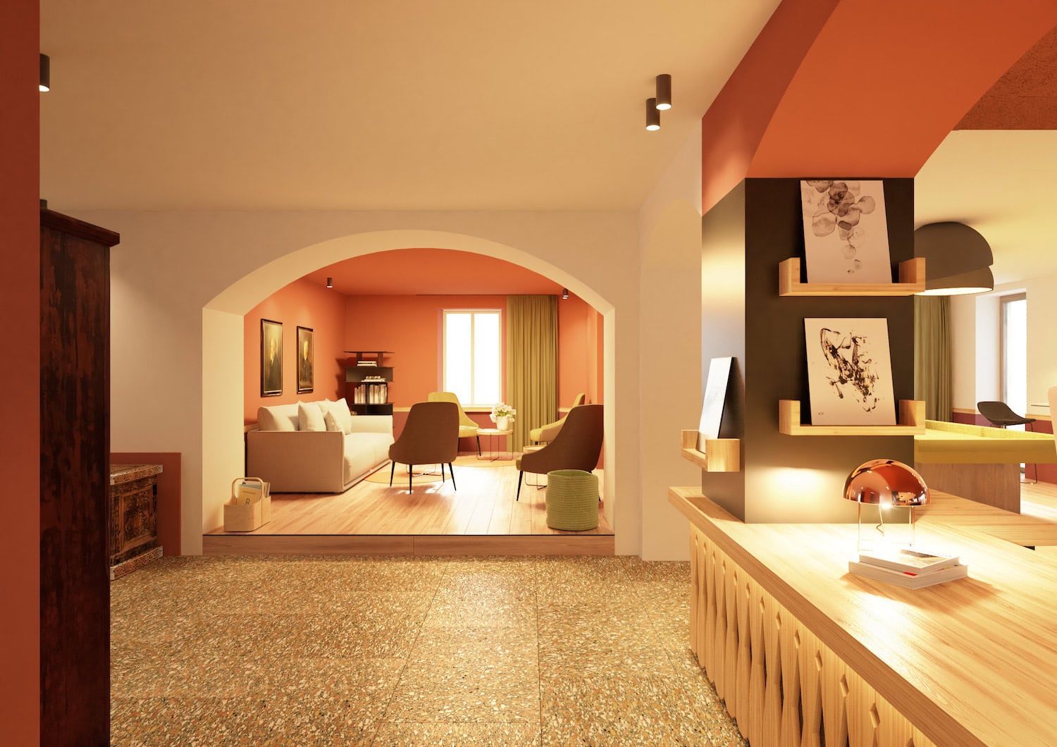 Hotels in den Bergen: Rezeption im Bella Posta