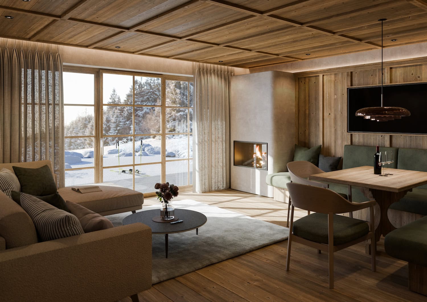 Inneneinrichtung des Chalet Zuegg