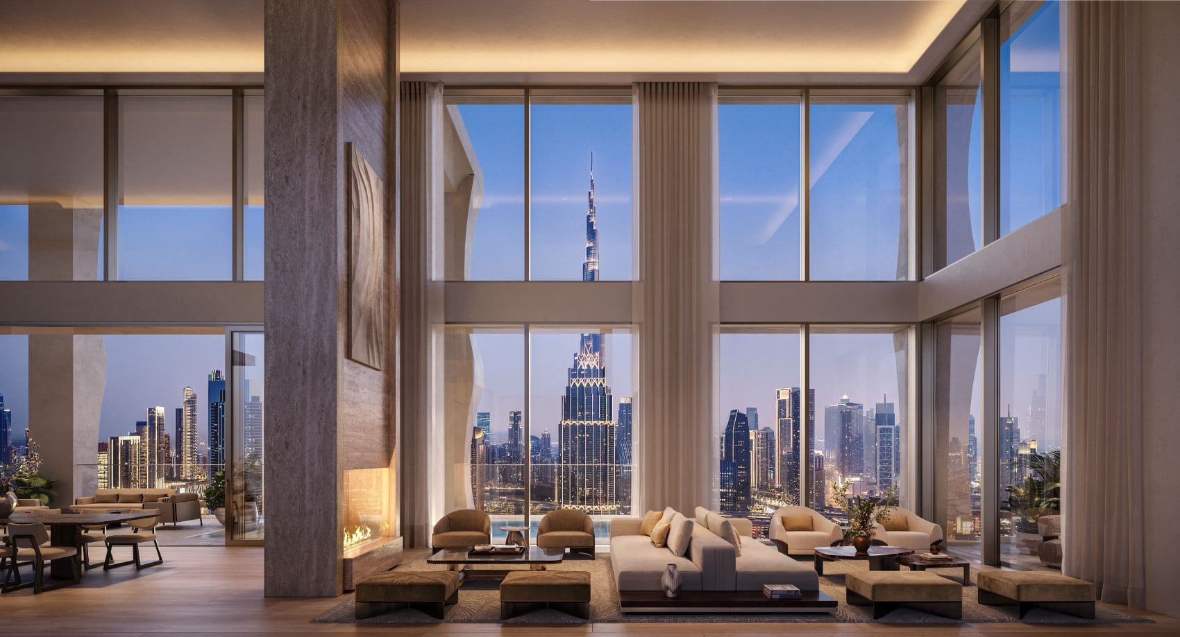 Aufenthaltsbereich im Janu Dubai Residences